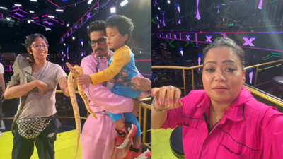 Bharti Singh encourages son Golla to hold the snake while dad Haarsh Limbachiyaa hesitates; fans write 'He is next Khatron Ka Khiladi'