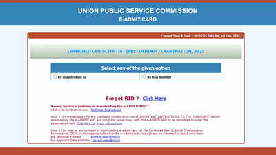 UPSC Combined Geo-Scientist 2025 prelims admit card released; here’s direct link