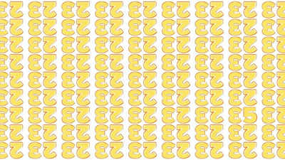 Optical illusion: Only those with sharp vision can spot the odd 5 hidden among a sea of identical "2s" and "3s"