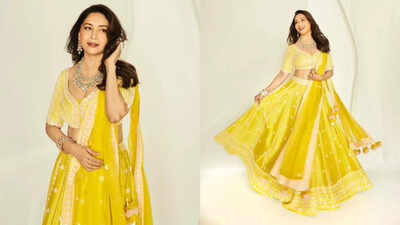 Madhuri Dixit just wore the most Haldi-worthy lehenga!