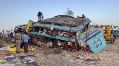 Five dead, 46 injured as bus carrying pilgrims falls into gorge in Dang