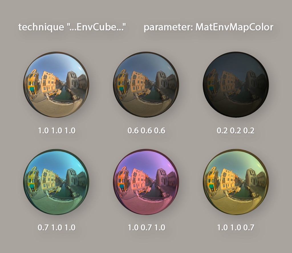 Пример использования EnvCube и MatEnvMapColor