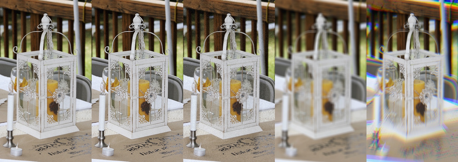 Оригинал — резкость — шум — размытие — дисперсия