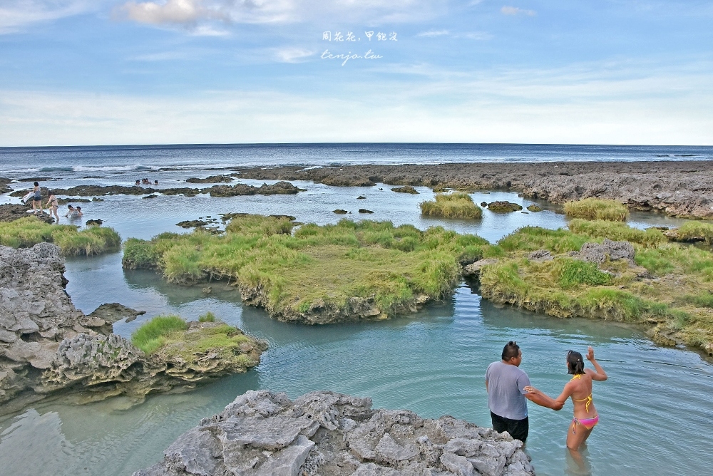 【蘭嶼景點】野銀冷泉 海水淡水交會處的藍綠漸層之美，蘭嶼消暑玩水親子景點推薦 @周花花，甲飽沒