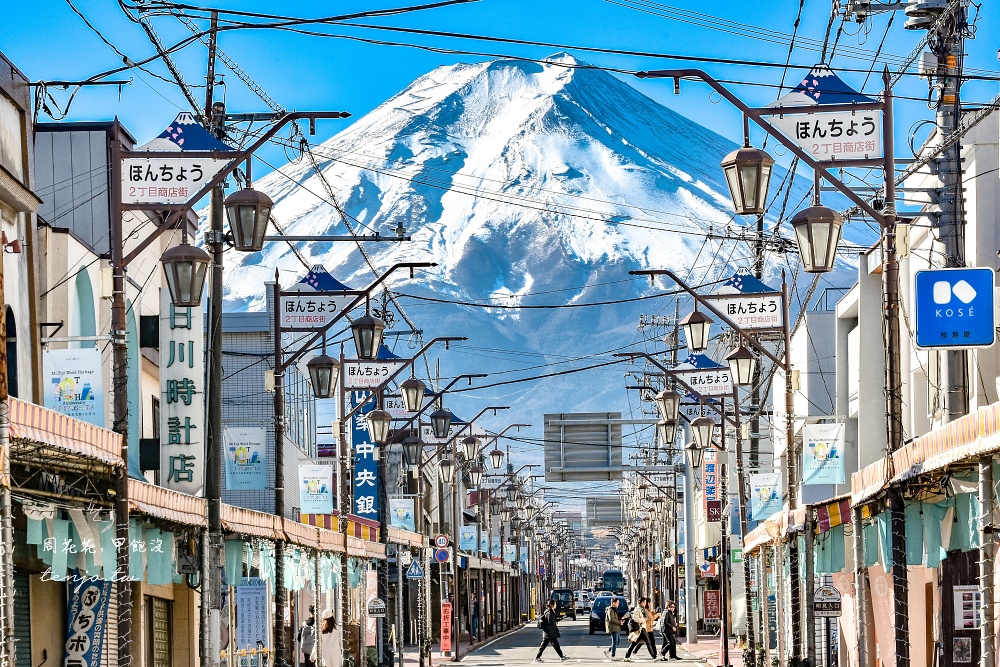 【山梨下吉田】富士吉田本町商店街 IG熱門富士山街道拍照景點！前往交通河口湖一日遊 @周花花，甲飽沒