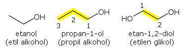 Etanol, propan-1-ol in etan-1,2-diol
