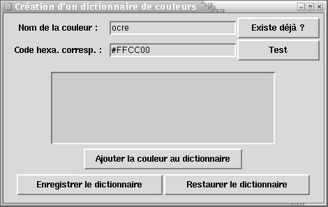 capture d'écran de l'application