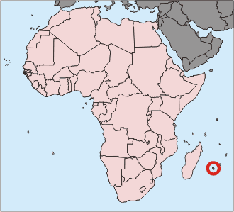 Landcharte vo Afrika mit Réunion