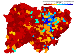 Crecimiento de la población entre 2008 y 2018