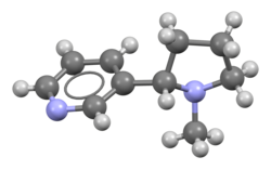 formula di struttura 3D della nicotina