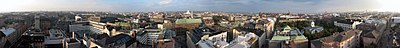 Panorama of city with mixture of five to ten story buildings