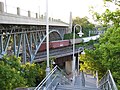 Stairway, high level bridge, leading down to Waterfront Trail