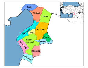 Hartă de poziționare pentru Hatay