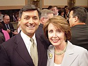 San Francisco City Treasurer Jose Cisneros with Rep. Pelosi (30 September 2004)