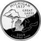 Michigan quarter dollar coin