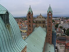 The copper roof of Speyer Cathedral, Germany.