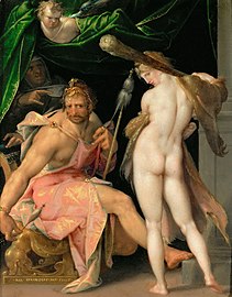 Hercule et Omphale, Bartholomäus Spranger, v. 1585. Musée d'histoire de l'art de Vienne, Vienne