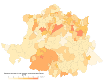 Mapa de densidad de población por municipios