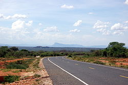 Road in Machakos County showing the landscape