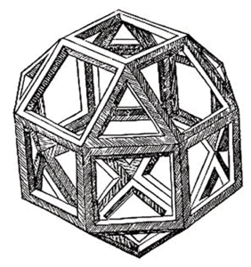 Dessin d'un ptiot rombicuboctaède per Léonardo