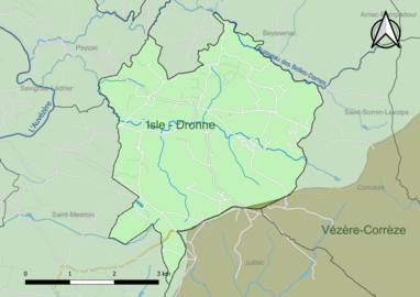 Carte en couleur présentant le(s) SAGE couvrant le territoire communal