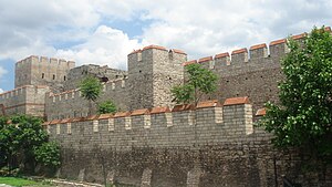 A photograph of a large double-layered fortification.