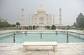 Taj Mahal, India, during a monsoon downpour