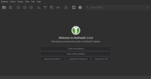 KeePassXC 2.6.6 main menu in Windows 10