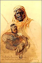 Bachist, a Howazeen Bedawee and Mabzookh, his Little Son (1857)