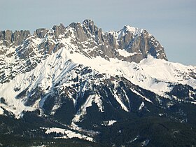 L'Ackerlspitze (au centre) et le Maukspitze (à droite) vus depuis le Hartkaiser