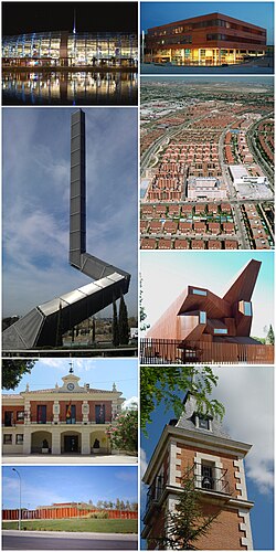 Left: H2O mall, av. Almendros monolith, April 19th square, Bellavista park. Right: City hall, city centre, Santa Mónica church, Casco church