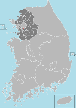 果川市在韓國及京畿道的位置