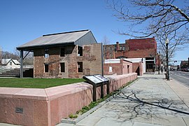 Das Grundstück der Wesleyan Chapel in Seneca Falls in der Rekonstruktionsphase