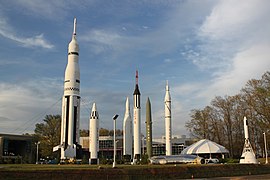 SA-D5 (left) at the U.S. Space & Rocket Center, 2011.