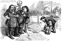 Thomas Nast asks pardon for his sketches.