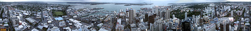 360 graders panorama over Auckland