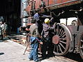 Lavori preliminari sulla "Caprottina" gr. 625-308 prima dell'ingresso in officina per un complesso restauro che si protrarrà per molti anni