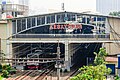 Tampak Bangunan Stasiun Kebayoran dari atas skywalk. Terdapat ejaan besar 'Kebayoran' di kedua ujung lantai 2 stasiun.