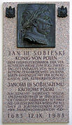 Plaque at the Polish Congregatio Resurrectionis church on Kahlenberg