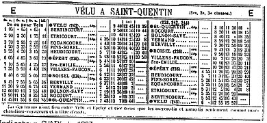 Horaire des trains. (date indéterminée)