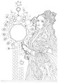 Adult colouring-in illustration based on Chalon portrait