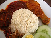 Nasi lemak in a plate