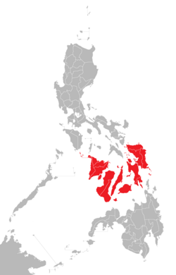 Mapa de Filipinas mostrando las Bisayas