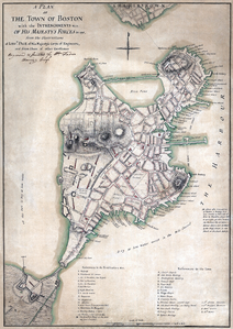 1775 map of Boston at History of Boston, by Thomas Hyde Page (edited by Durova)