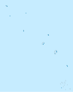 Mapa konturowa Tuvalu, w centrum znajduje się punkt z opisem „Nukufetau”