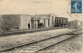 La gare détruite par les Allemands.