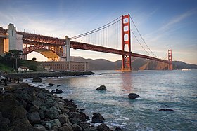 Vue du pont depuis la rive sud du Golden Gate.