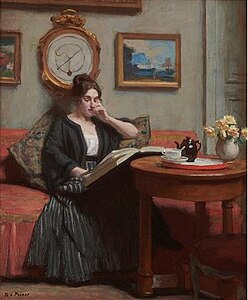 Jeune femme à la lecture (before 1938), oil on canvas, private collection.