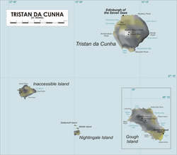 Zemljevid skupine Tristan da Cunha