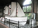 The original James Caird displayed at Dulwich College, London.